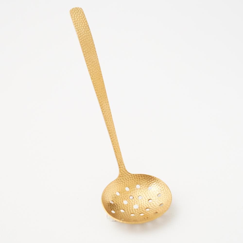 【予約/11月中お届け】槌目入りお玉　穴有　ゴールド