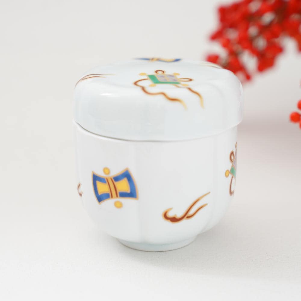 有田焼 錦赤濃金銀日月角小付