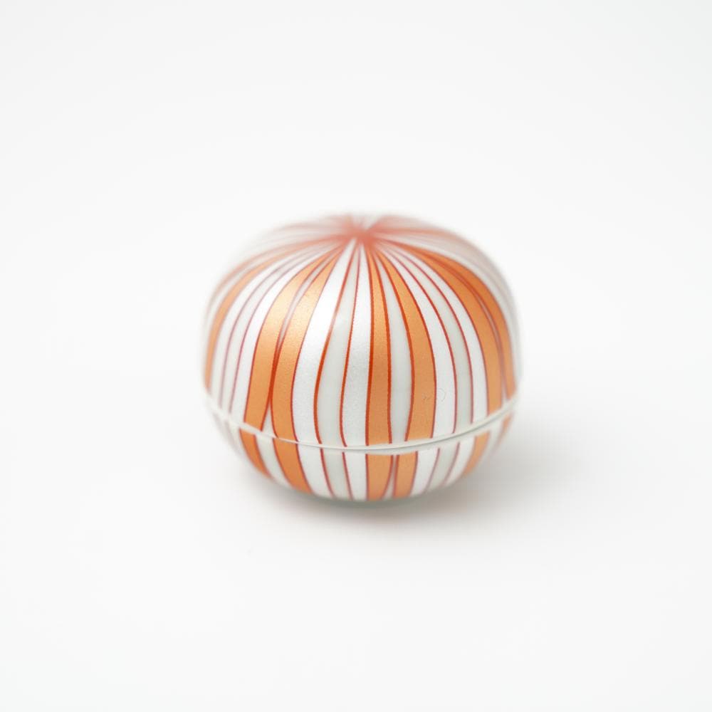 【11月中お届け】有田焼　灰釉赤金銀十草　蓋付丸珍味