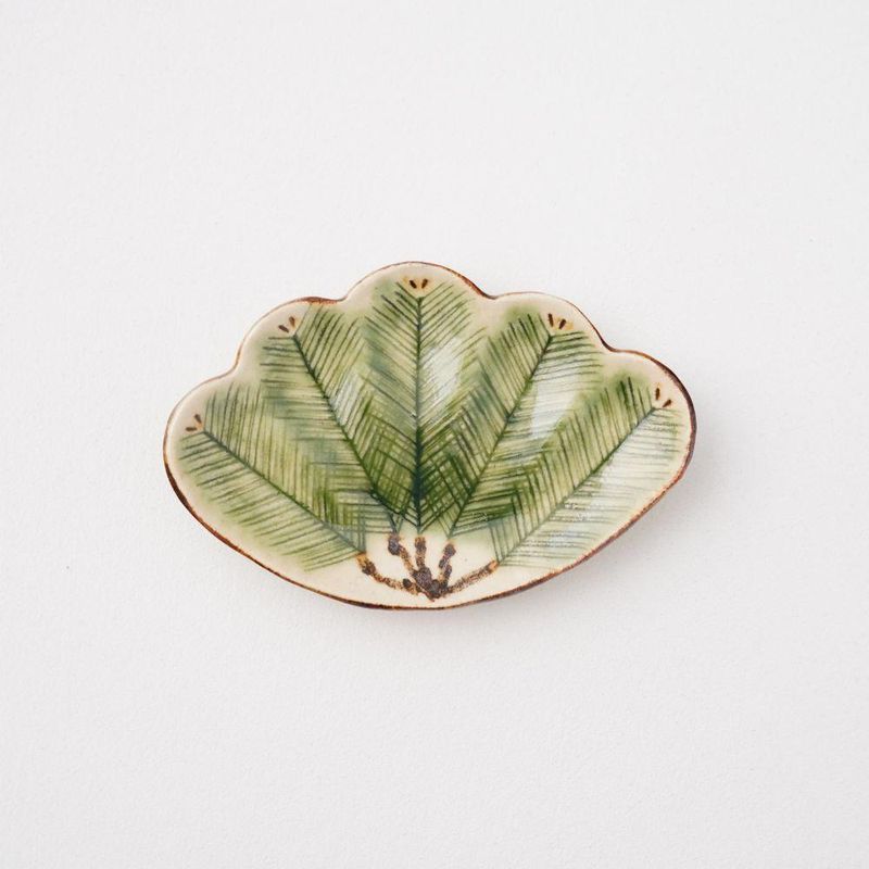 【11月中お届け】松泉窯　加藤芳平　松葉豆皿