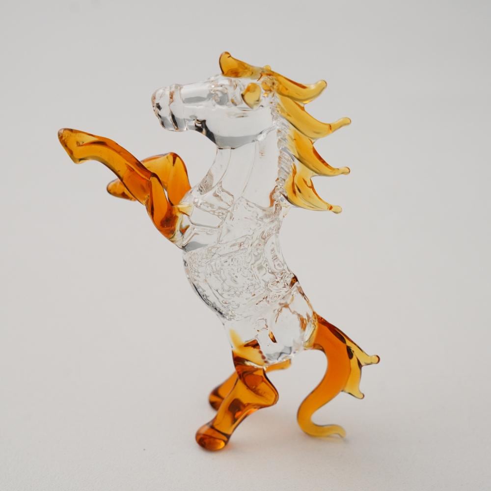 硝子干支飾り 馬(ブラウン)