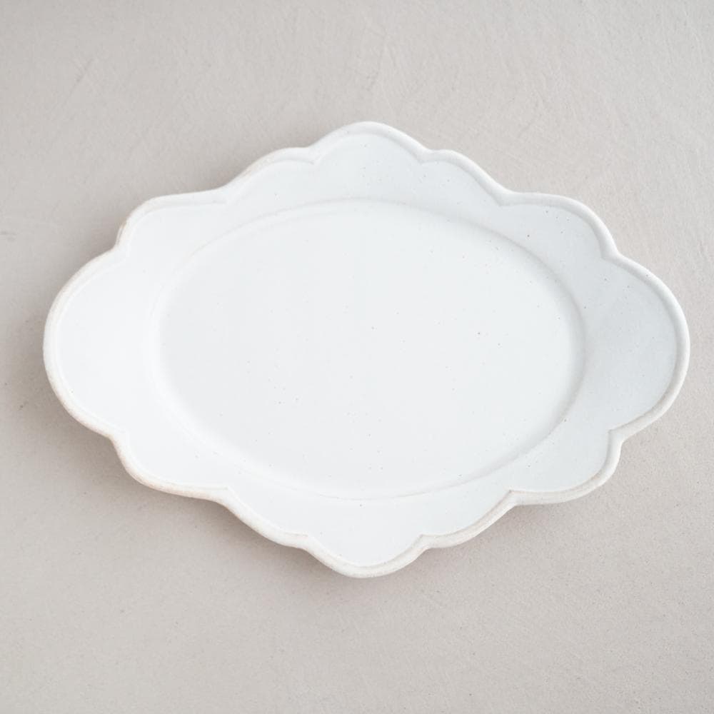 益子焼 もくもく楕円皿 kinari