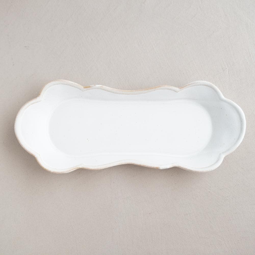 益子焼 もくもく皿（ロング）kinari 