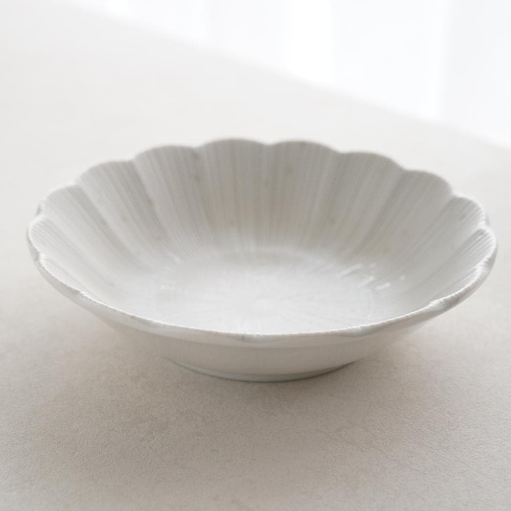 花形取鉢  アイボリー