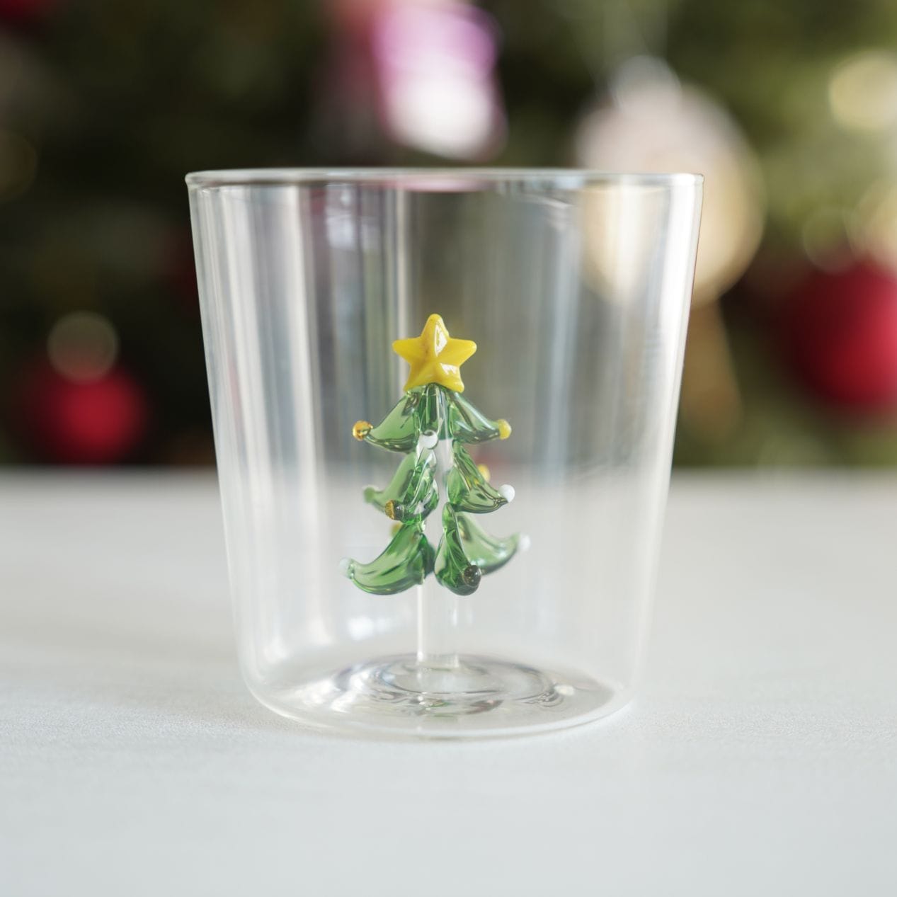 モチーフガラスカップ　クリスマスツリー