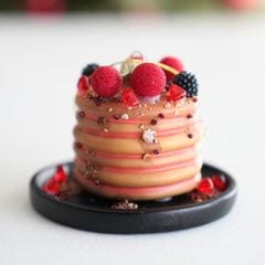 ガラスオーナメント　ピンクケーキ　VONDELS ウェディングケーキ 苺 ピンク タワー ガラス製クリスマスオーナメント