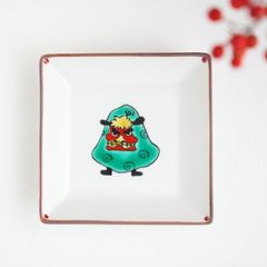 双鳩窯 九谷焼 角小皿 寿ぎ（ことほぎ） 獅子舞｜ 四季折々の