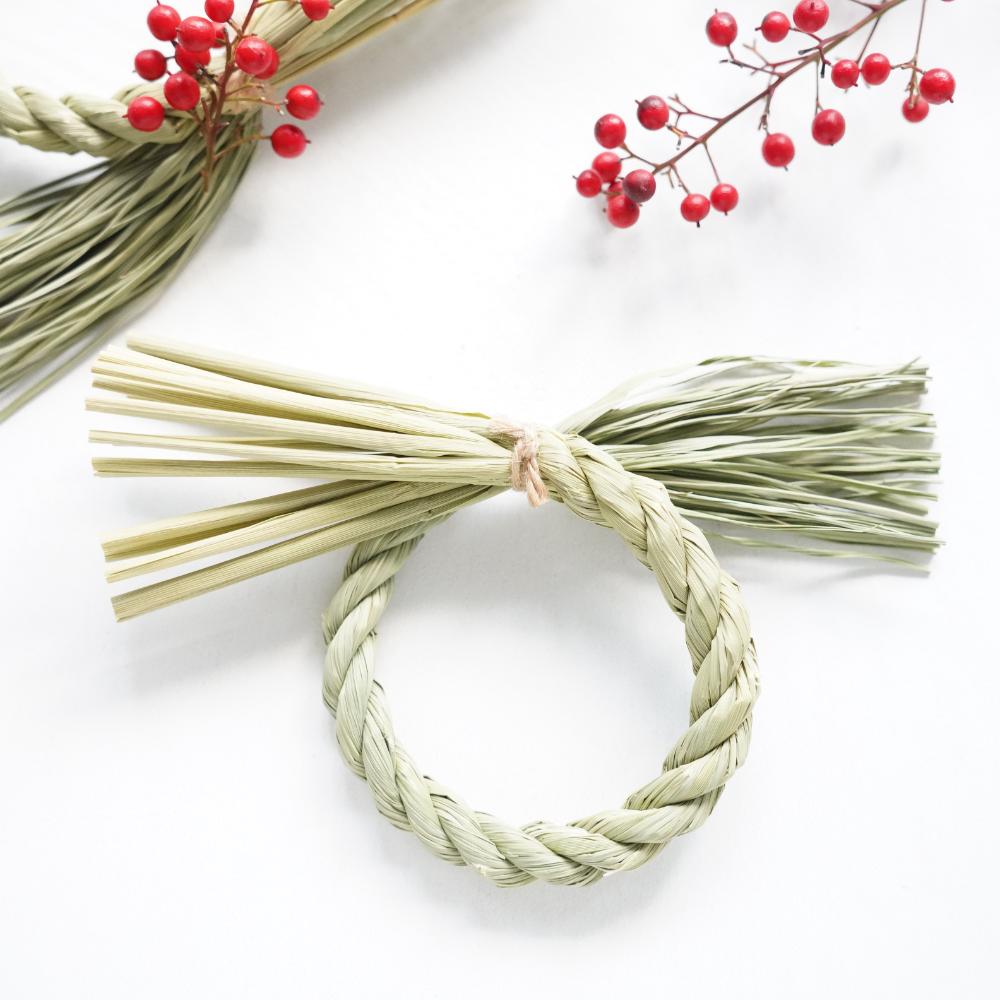 長野県/稲わら　しめかざり　小さな輪じめ