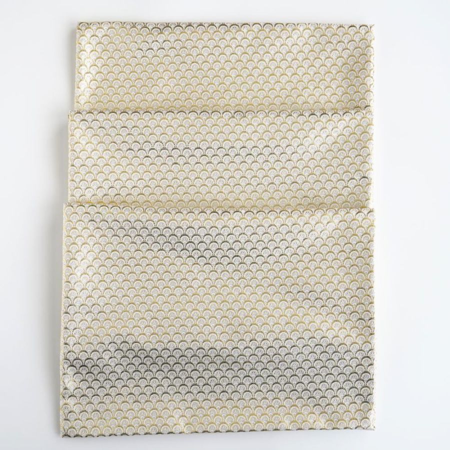 西陣織 青海波 テーブルランナー 白金