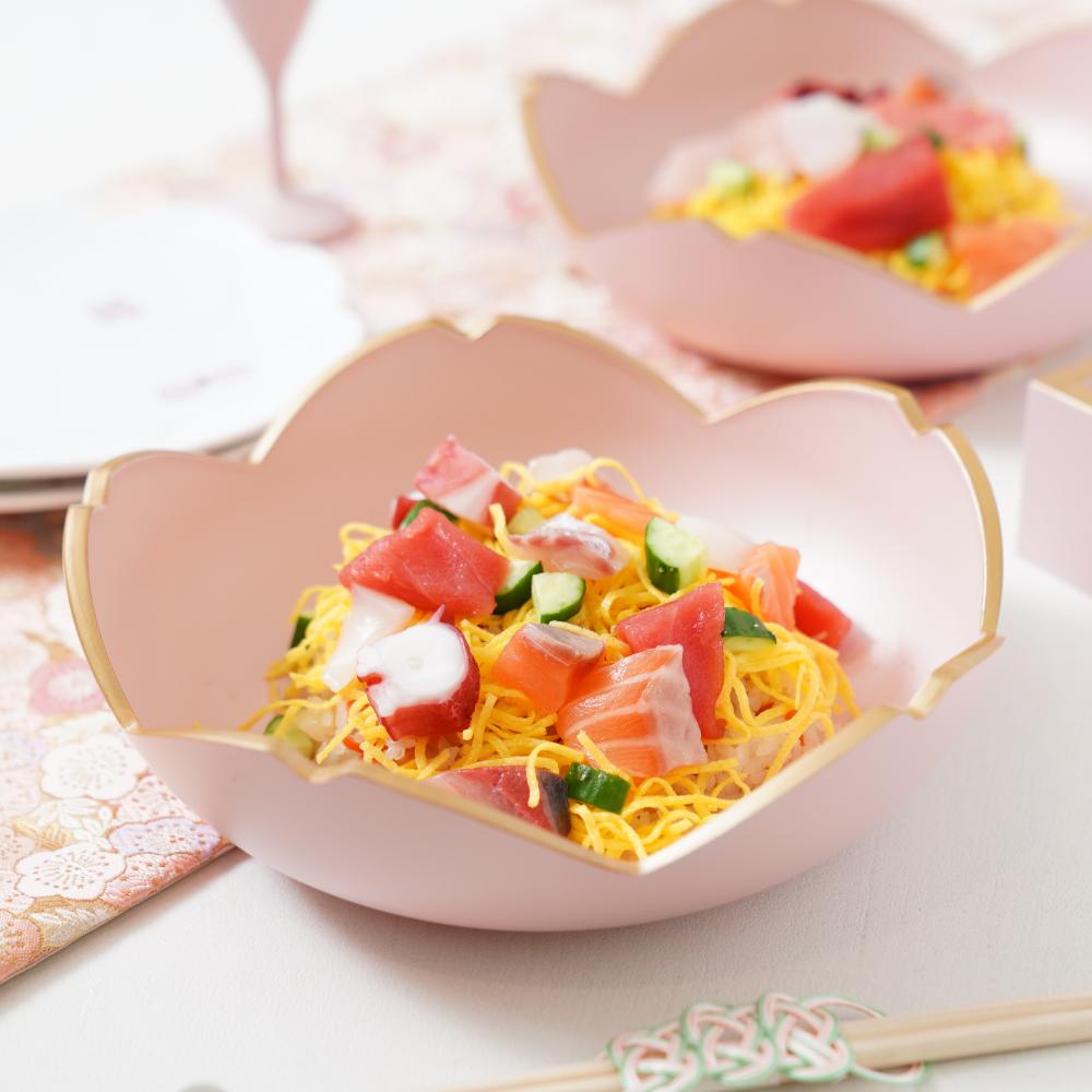 【予約/2月上旬頃出荷】さくら盛器 ペールピンク天金 FOURGRACEオリジナル