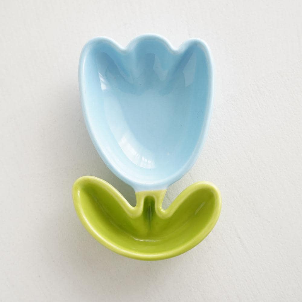 チューリップ型トレイ ブルー