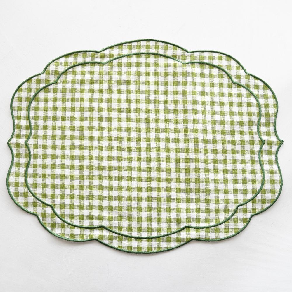 ギンガムチェックランチョンマット グリーン