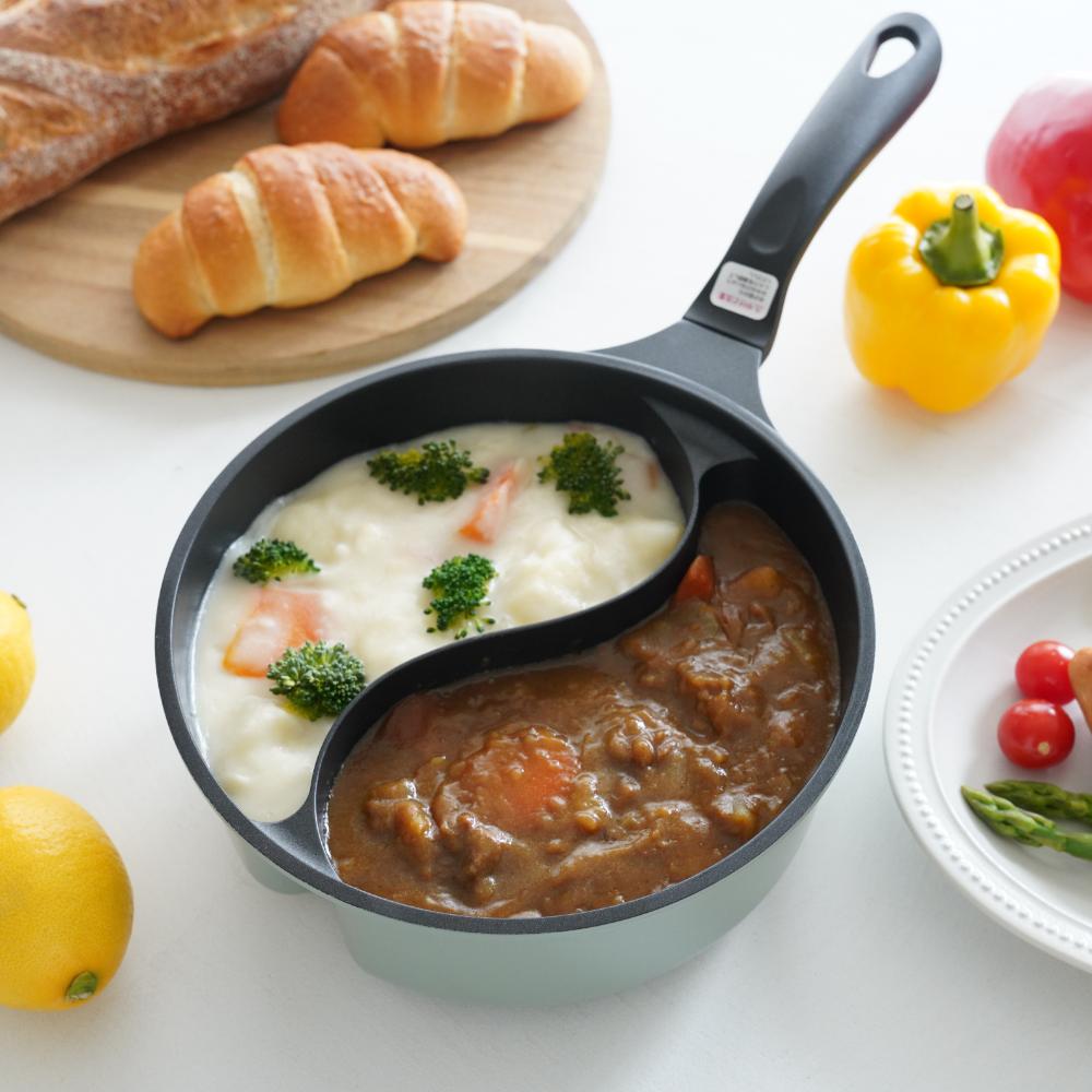 ダブルクック片手鍋 20cm オリーブ