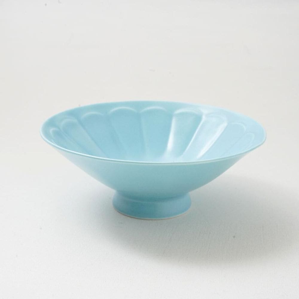 【アウトレット】波佐見焼 色絵面取 平碗 ブルーマット