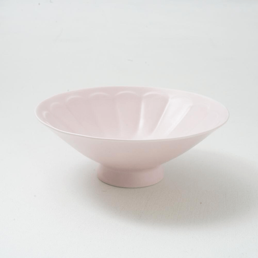 【アウトレット】波佐見焼 色絵面取 平碗 ピンクマット