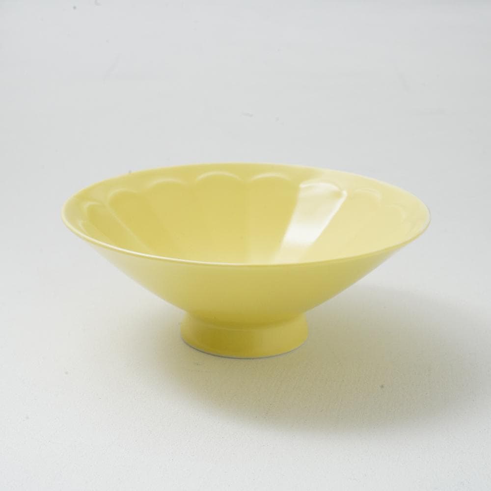 【アウトレット】波佐見焼 色絵面取 平碗 イエローマット