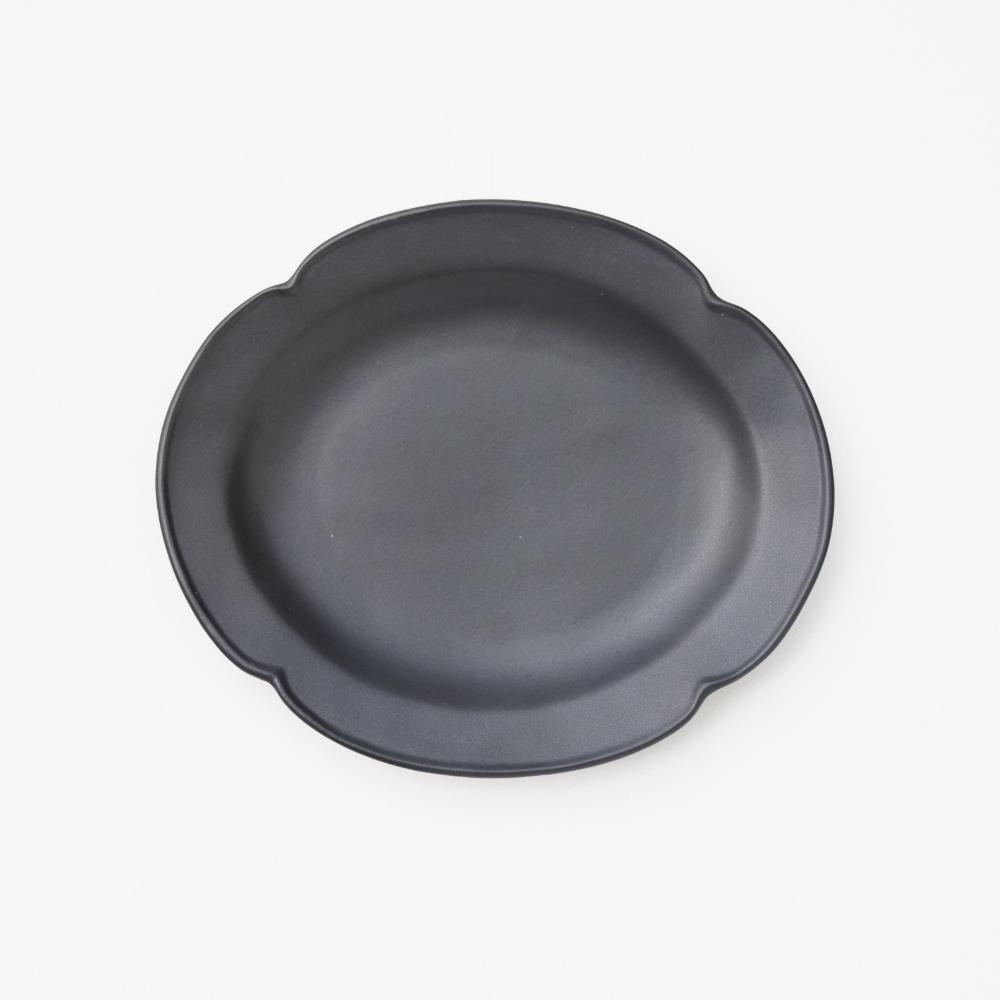 ブラック オーバルプレート S