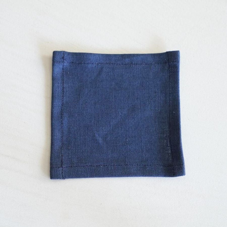 LINEN コースター 藍