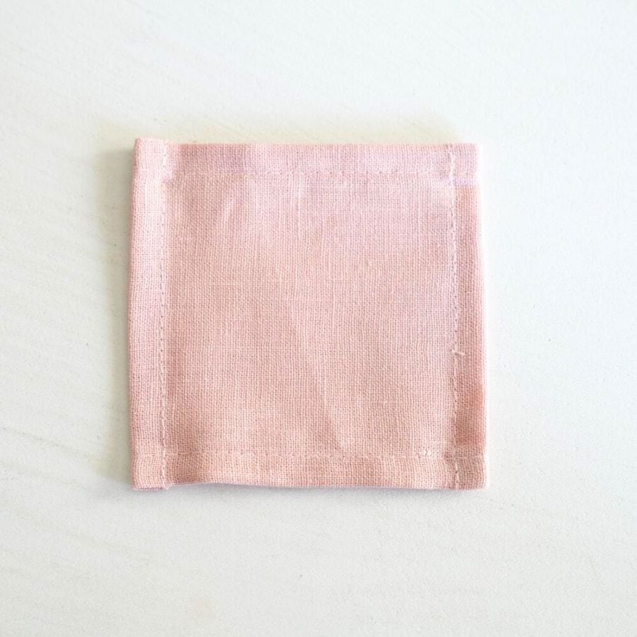 LINEN コースター グレイッシュピンク