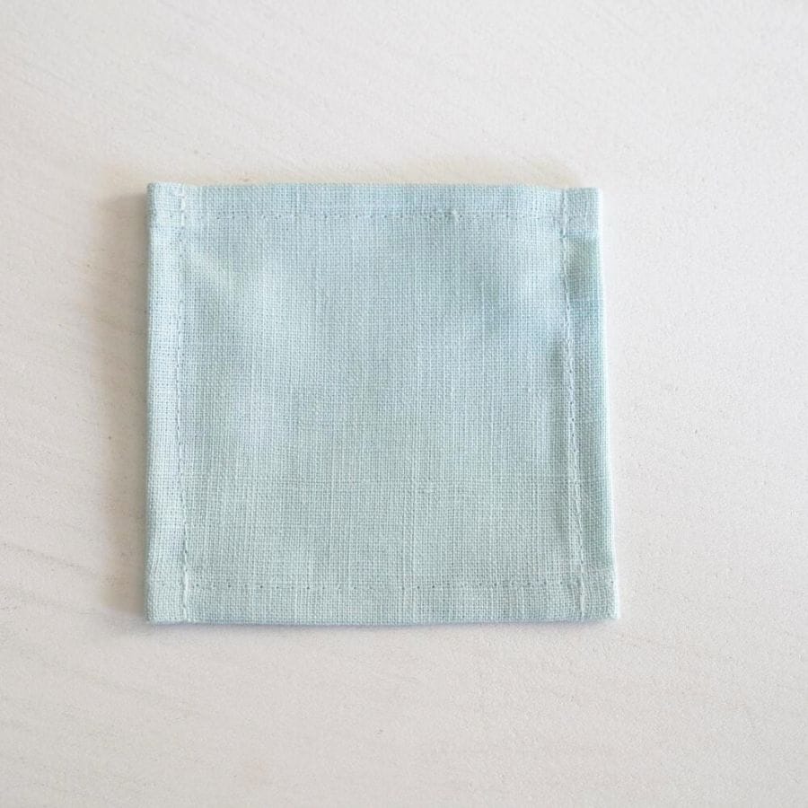 LINEN コースター シャワーブルー