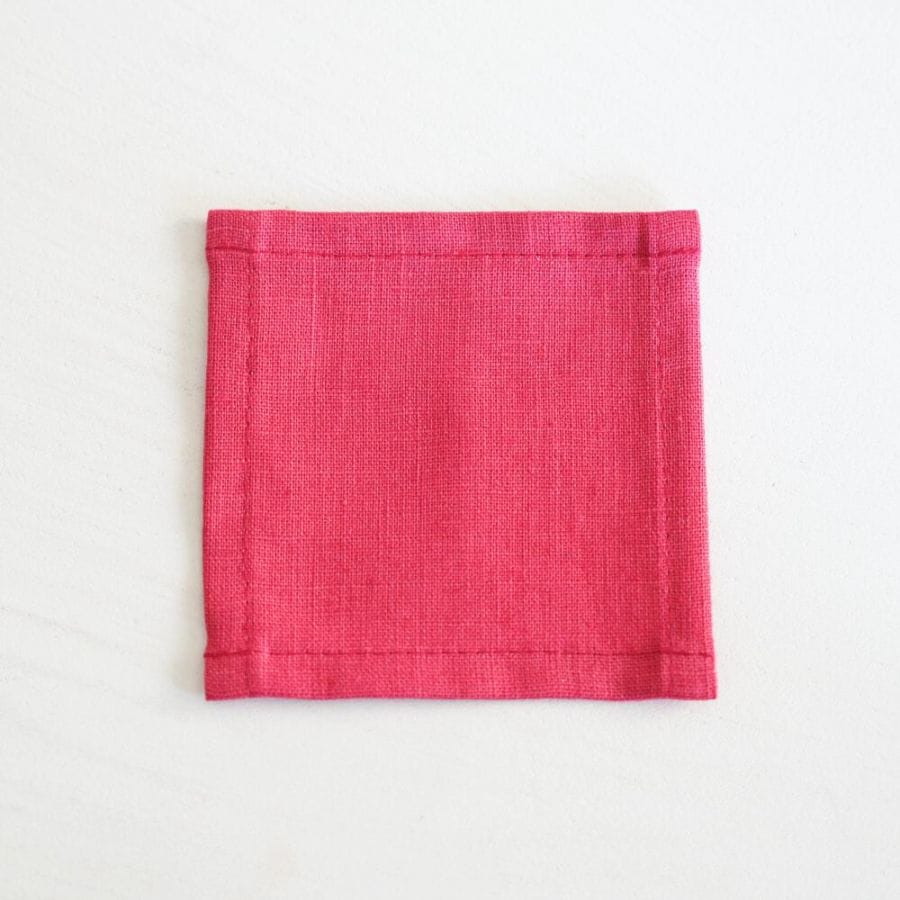 LINEN コースター ルージュピンク