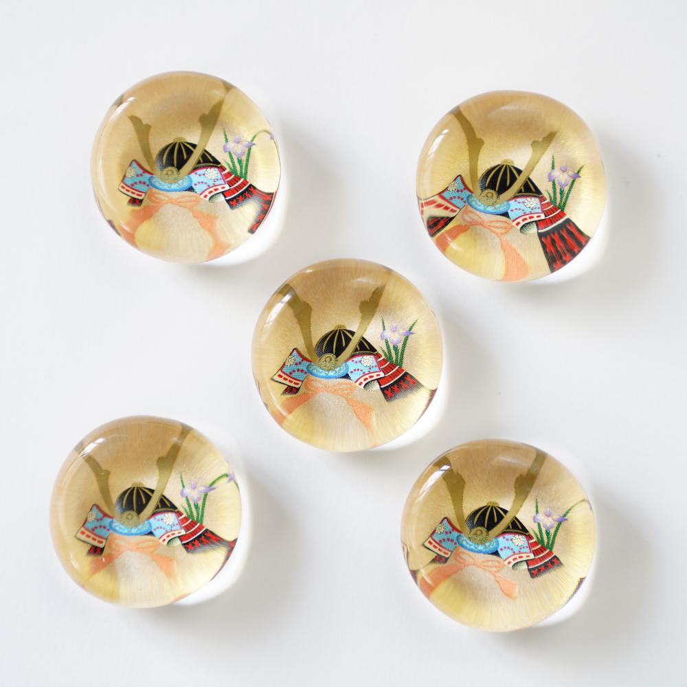 玻璃箸置き（兜）5点セット