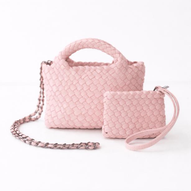 Intressa 編みミニバッグ ピンク 【ミニポーチ・チェーン付】