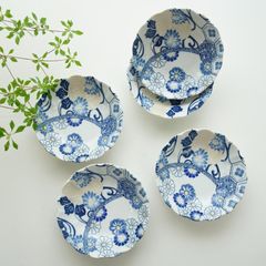 藍祥瑞 5寸浅鉢【5枚セット】｜ 四季折々のおしゃれな和食器通販