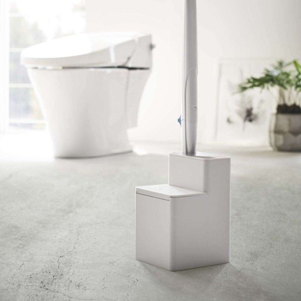 替えブラシ収納付き流せるトイレブラシスタンド　タワー
