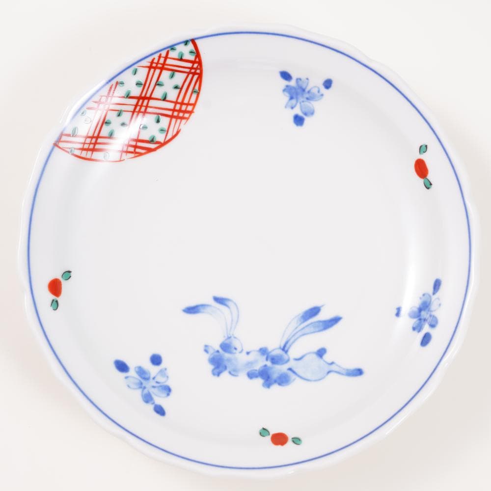 波佐見焼 花うさぎ 和皿