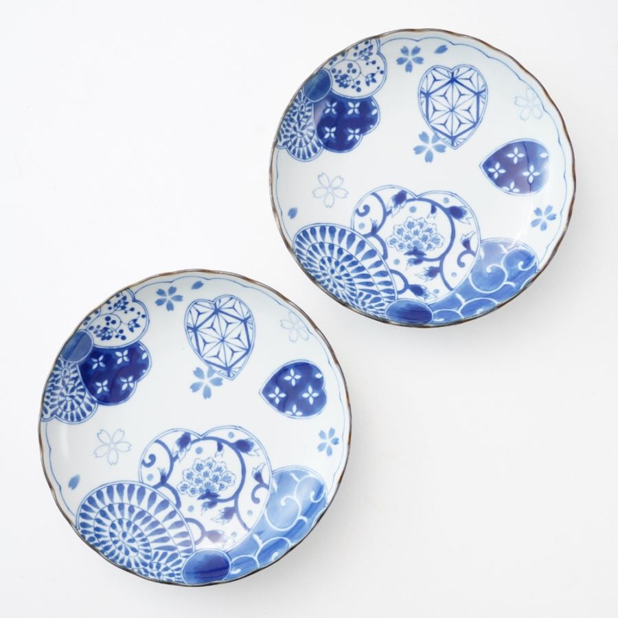 2点セット】花あそび 菊型8寸皿｜ 四季折々のおしゃれな和食器通販