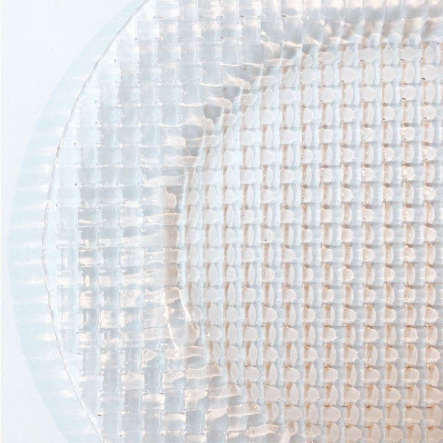 トルコ製　バスケット柄ガラスプレート　27ｃｍ