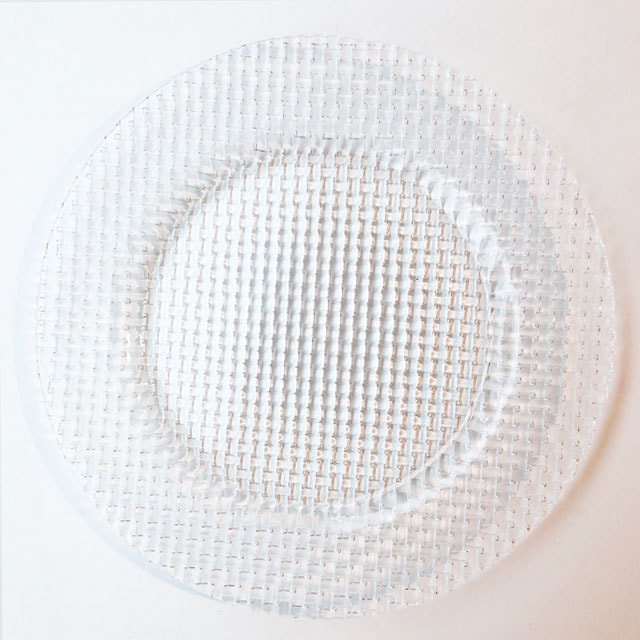 トルコ製　バスケット柄ガラスプレート　27ｃｍ