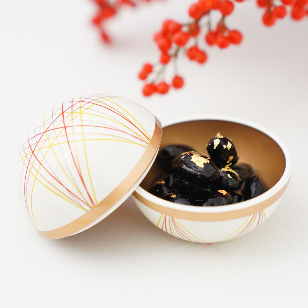 球珍味　手まり柄内金パール　朱