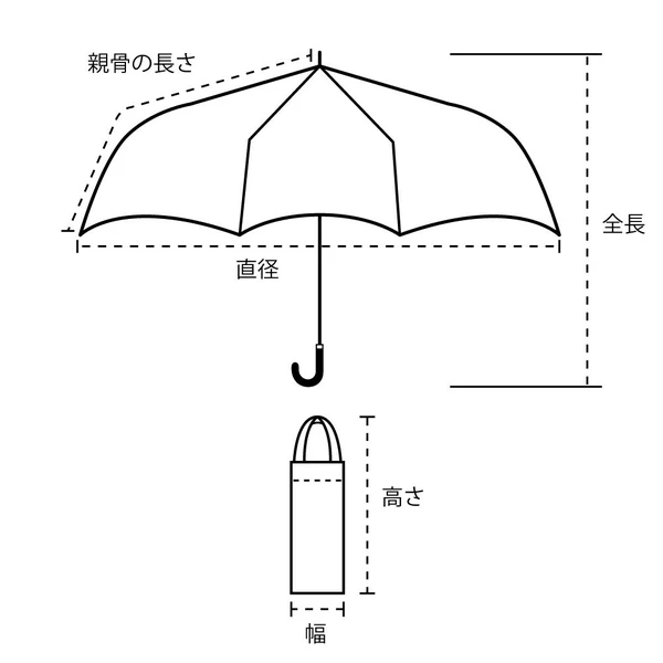 晴雨兼用折り畳み傘　ドット柄　ブラック／アイボリー