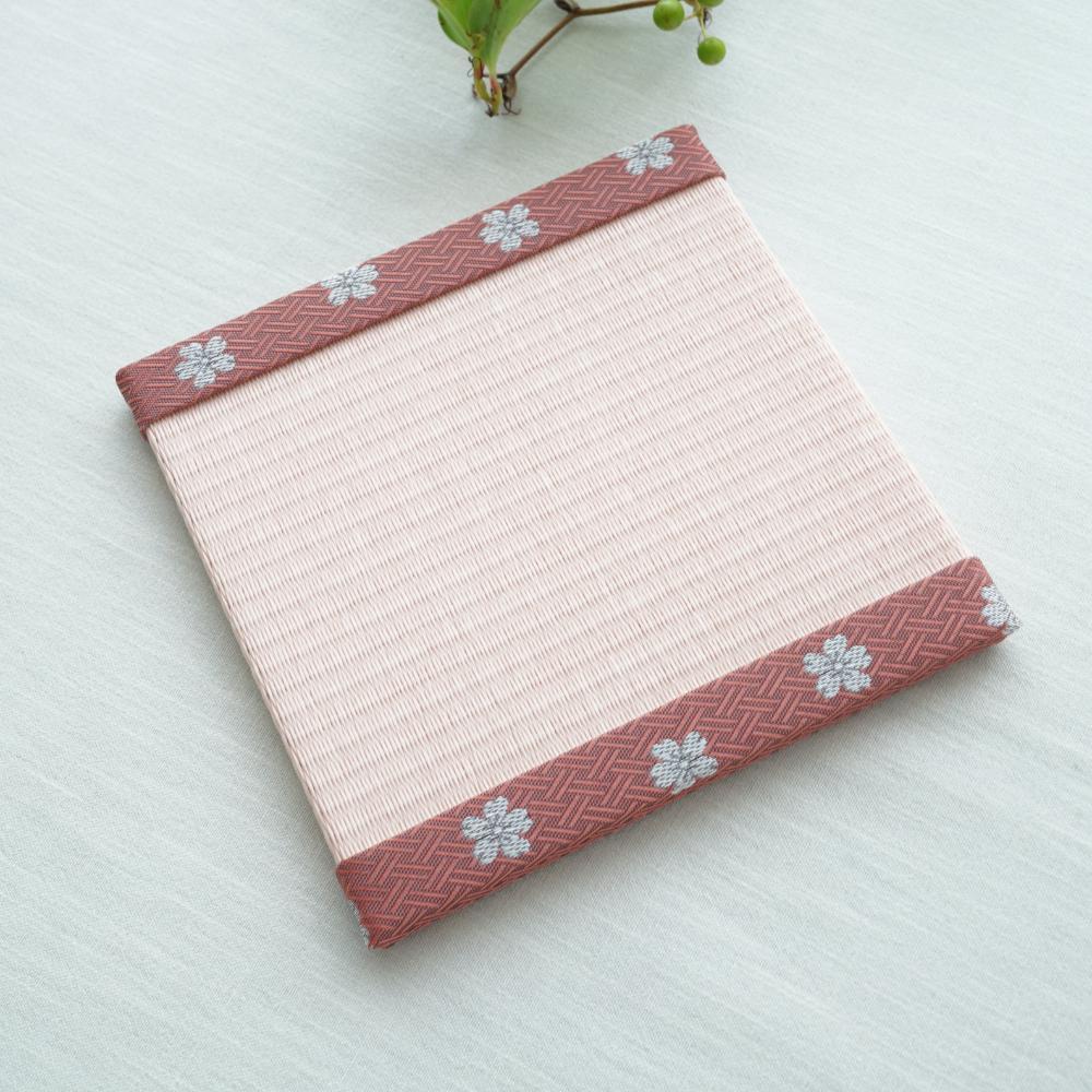 ミニ畳（正方形）　HANA香織（桜）×  薄桜　