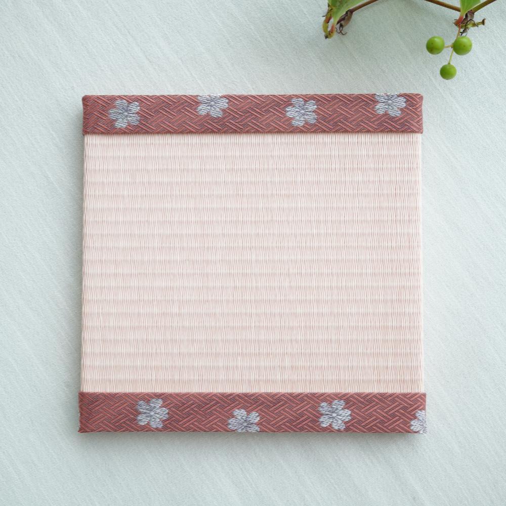 ミニ畳（正方形）　HANA香織（桜）×  薄桜　