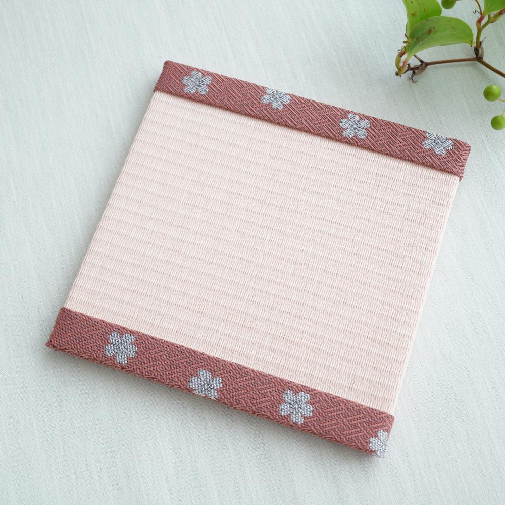ミニ畳（正方形）　HANA香織（桜）×  薄桜　