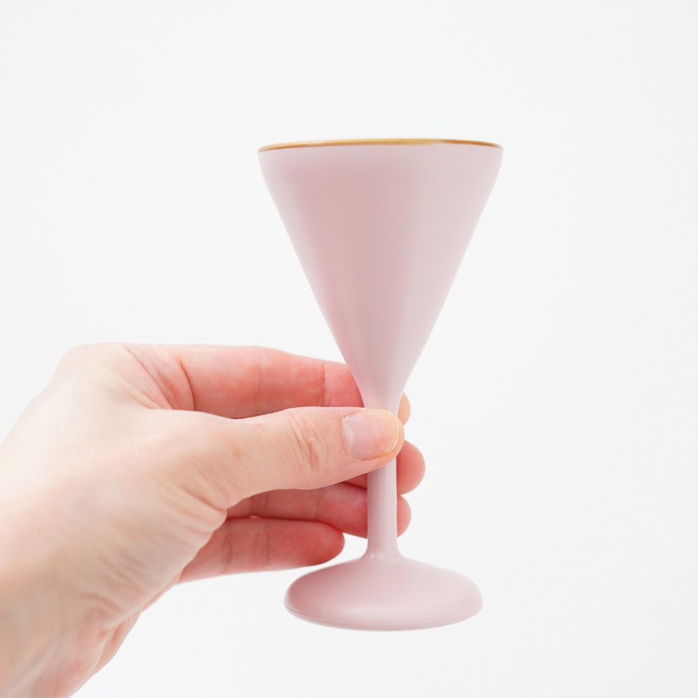 【予約/2月下旬頃出荷】宴会グラス ペールピンク天金 FOURGRACEオリジナル