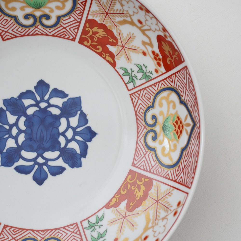 波佐見焼 染錦窓絵霊芝文 大皿｜ 四季折々のおしゃれな和食器通販