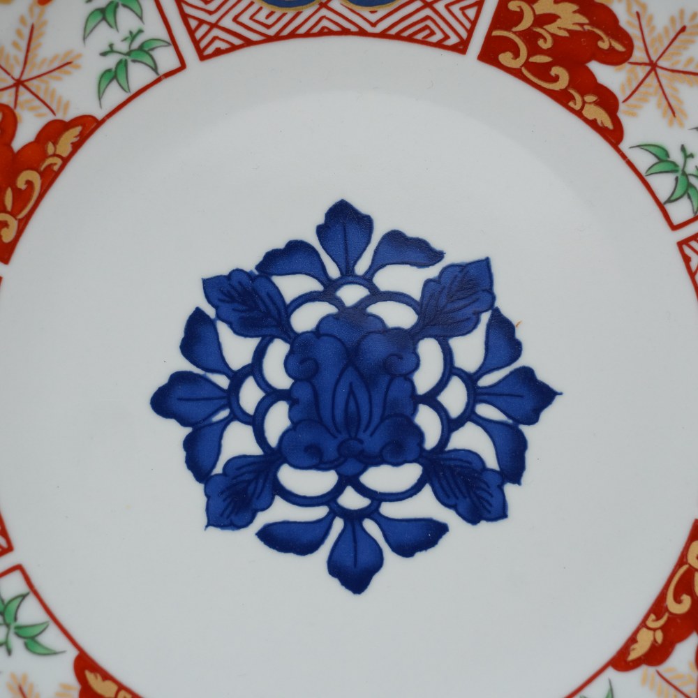 【アウトレット】波佐見焼 染錦窓絵霊芝文 大皿