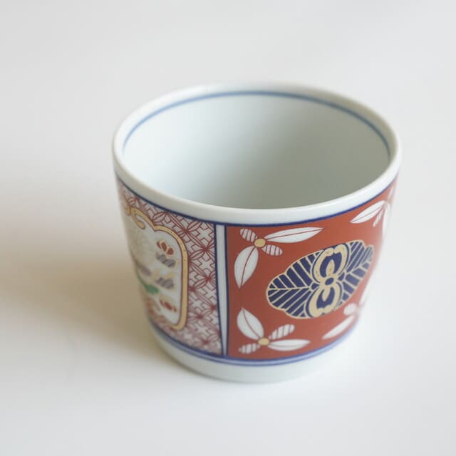 波佐見焼　地紋割花紋　そば猪口