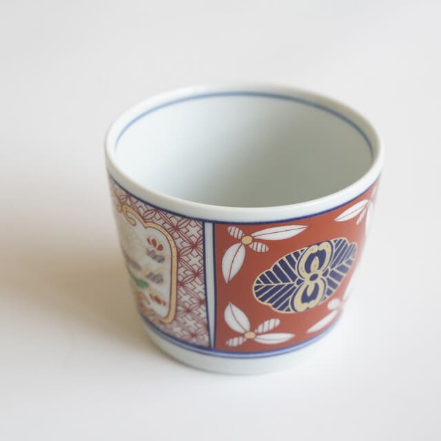 波佐見焼　地紋割花紋　そば猪口