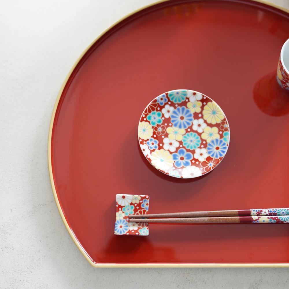 ❤️専用✨特選＊朱のお膳 お2人様18品＊両面半月盆付と染付柘榴皿と箸