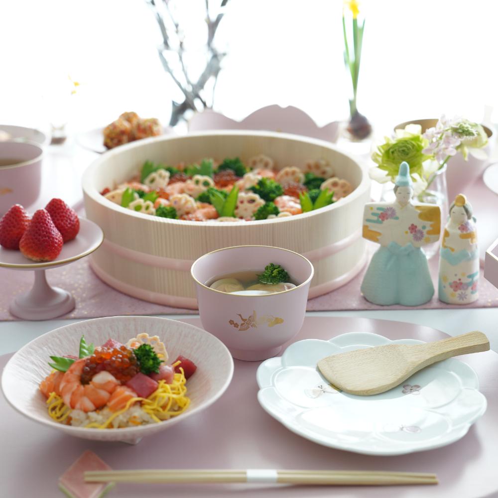 寿司桶 桜ピンク（単品）｜手巻き寿司セットはオプションで追加可能