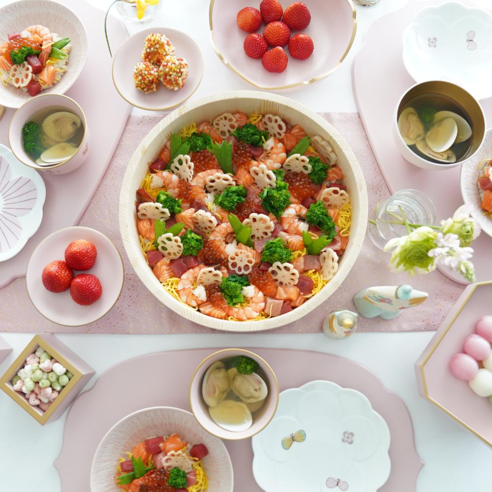 寿司桶 桜ピンク（単品）｜手巻き寿司セットはオプションで追加可能