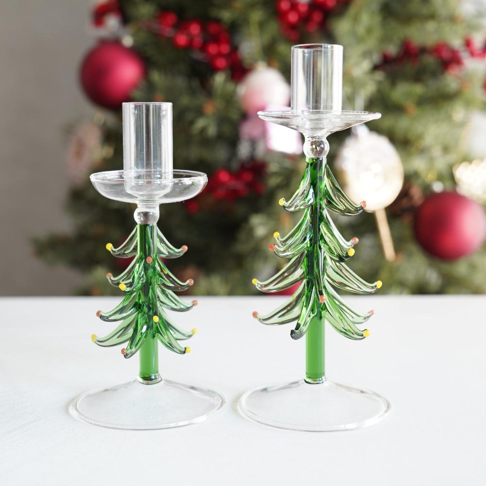 ガラスツリー キャンドルホルダー L