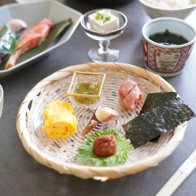 やたら編みプレート　（白竹）　アクリルプレート付き　S