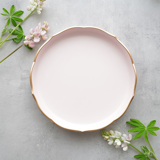 6.8輪花皿 撫子縁金　FOURGRACEオリジナル