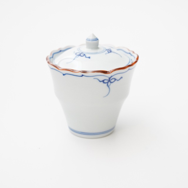 波佐見焼　渕瓔珞（青）　桔梗渕杵型小吸物